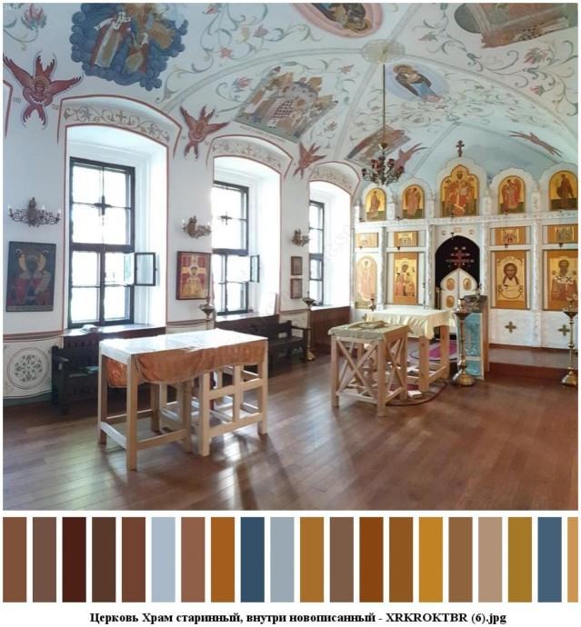 Церковь храм старинный, внутри новописанный для съемок 5 Церковь храм старинный, внутри новописанный для съемок 5