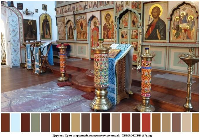 Церковь храм старинный, внутри новописанный для съемок 16 Церковь храм старинный, внутри новописанный для съемок 16